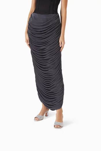 حذاء مفتوح هيلدا بكعب 65 مم جلد بنقشة جلد الأفعى