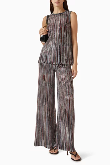 بلوزة مطرزة بالترتر نسيج مضلع