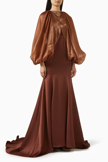 Ayline Dress in Satin & Organza