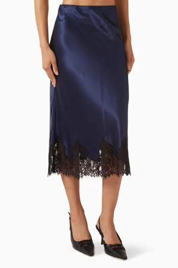 تنورة كارولينا متوسطة الطول حرير