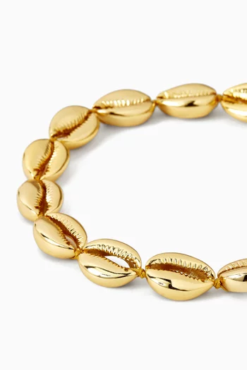 Large Puka Shell Necklace in 24kt Gold-plated Brass