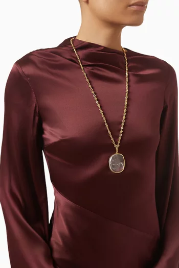 قلادة روك مرصعة بالكريستال نحاس مطلي ذهب عيار 24