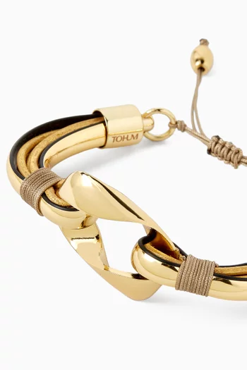 Laya Cord Bracelet in 24kt Gold-plated Brassa