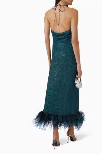 فستان سهرة لوميير مزين بالريش