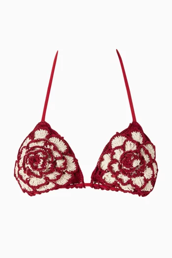 Rose Bikini Top in Crochet