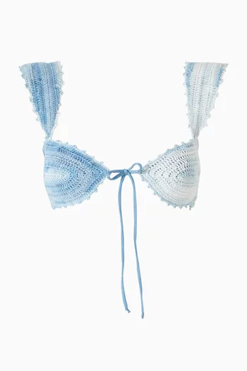 Lucy Self-tie Bikini Top in Crochet