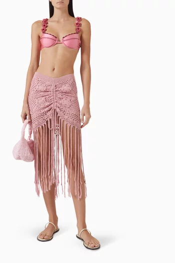 Claudia Fringed Skirt in Crochet