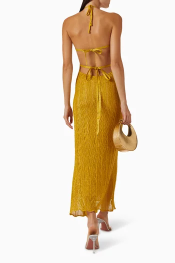 Ariel Halterneck Maxi Dress in Knit