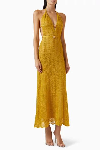 Ariel Halterneck Maxi Dress in Knit