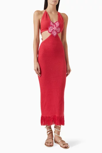 Starla Flower Maxi Dress in Knit