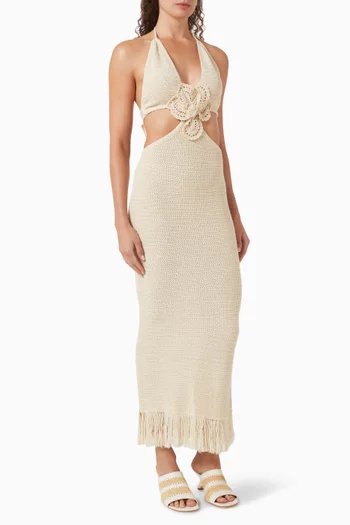 Starla Flower Maxi Dress in Knit