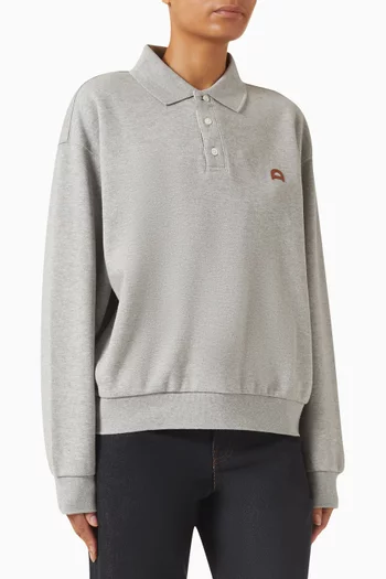 Unisex Logo Collared T-shirt in Leather