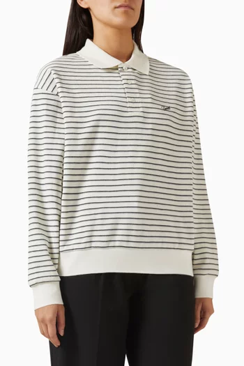 Unisex Striped Collared T-shirt