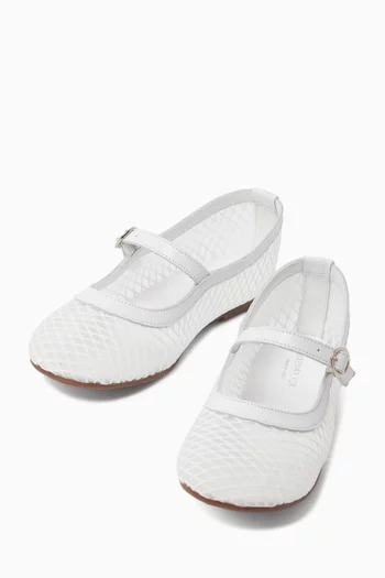 Ballerinas in Mesh & Leather