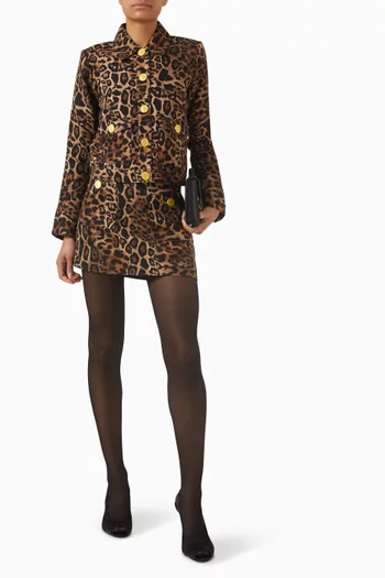 جاكيت نيكس قصير بنقشة جلد الفهد