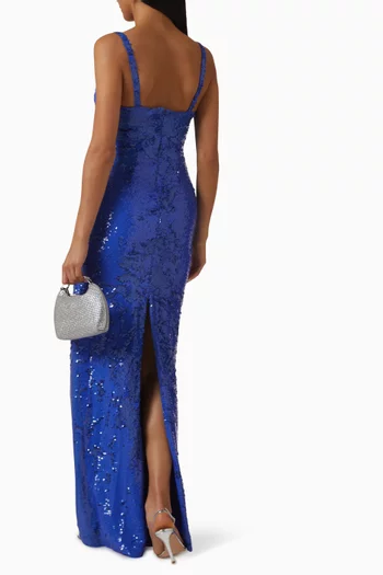 فستان كارما مطرز بالترتر