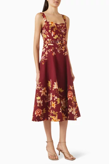 Elza Floral-print Belted Dress