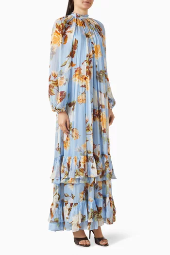 فستان كينا طويل بكشكش