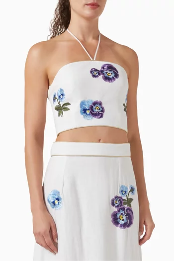 Pansy Bustier Top in Linen