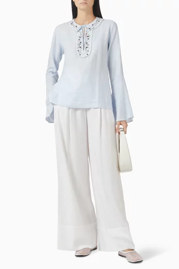 بنطال جينا كتان