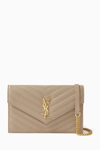 Cassandre Envelope Chain Wallet in Leather
