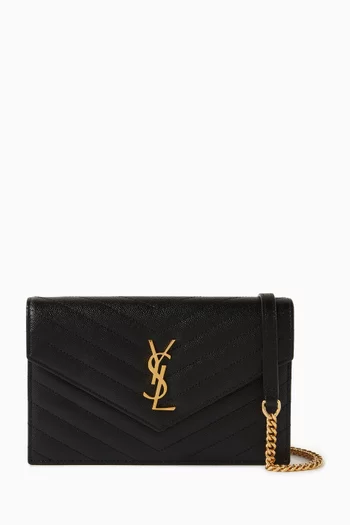 Cassandre Envelope Chain Wallet in Leather
