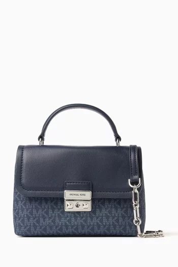 حقيبة تريبيكا مقاس XS بيد علوية قنب بشعار الماركة