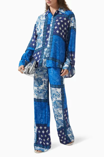 بنطال ميدنايت بنقشة بيزلي فيسكوز