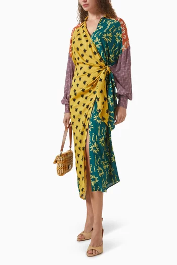 فستان استريليتاس متوسط الطول بنمط قميص فيسكوز