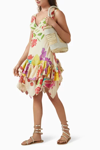 فستان فلوريس قصير قطن