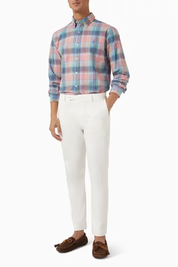 قميص قطن بوبلين بنقشة مربعات