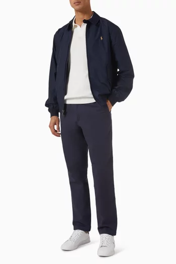 Rib Knit Polo Shirt in Cotton