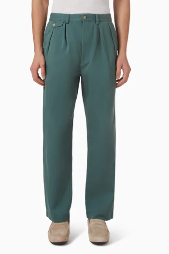 Pleated Chino Pants in Cotton