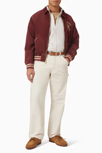 Graphic Track Jacket in Corduroy