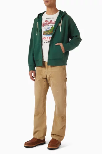 Logo Label Hoodie in Cotton