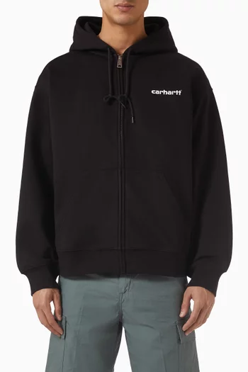 Hooded Archive Lines Jacket in Cotton-blend