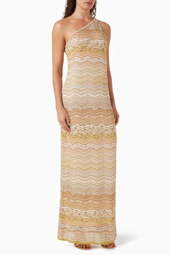 Embellished One-shoulder Dress