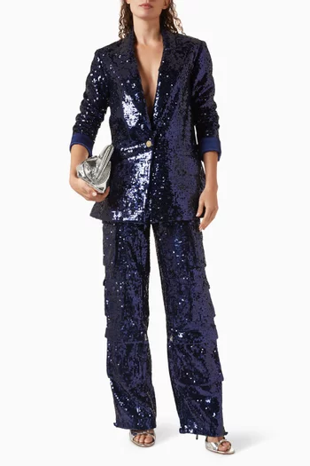 Quincy Sequin-embellished Oversized Blazer