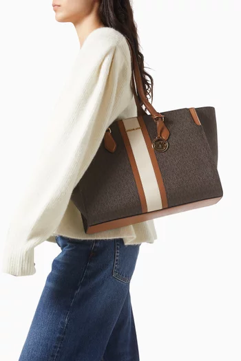 Large Taryn Tote Bag in Coated Canvas