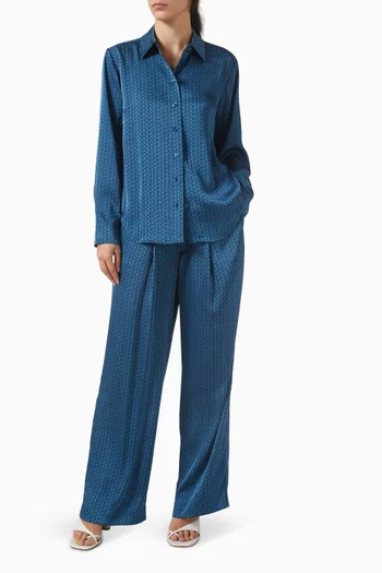 بنطال رياضي بنقشة شعار الماركة من الجاكار ستان