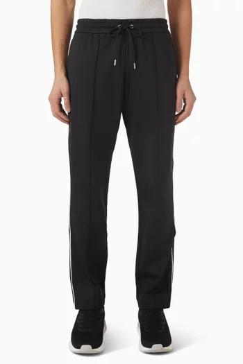 Contrast Piping Track Pants in Stretch Nylon