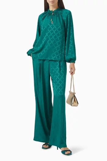 Logo Raglan-sleeve Top in Jacquard