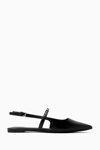 حذاء دينا فليكس بسير خلفي وكعب مسطح جلد