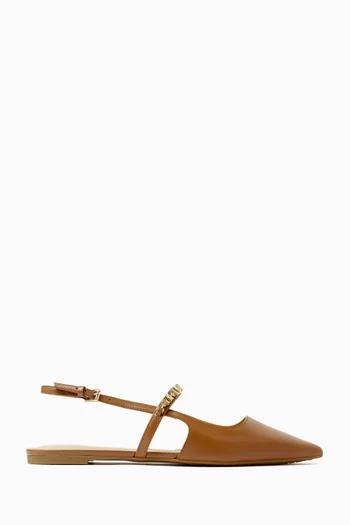 حذاء دينا فليكس بسير خلفي وكعب مسطح جلد