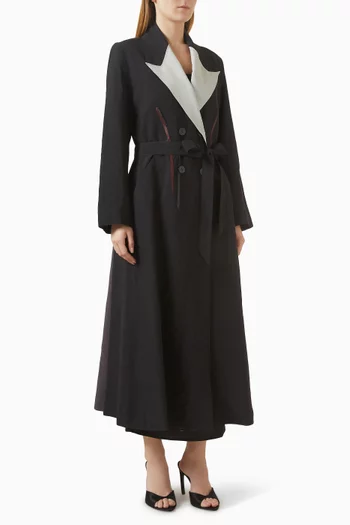 Trench Coat Abaya in Linen