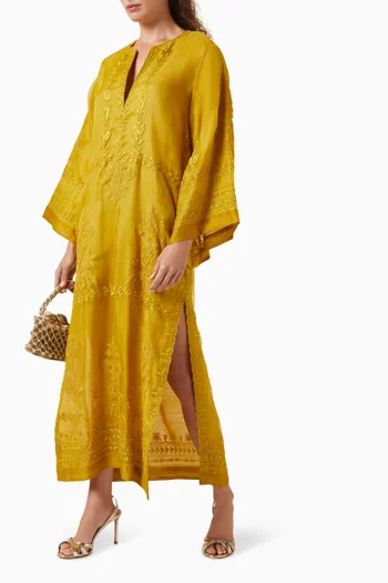 Embroidered Kaftan in Organza