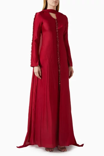 فستان ستارليت بكاب وتطريزات