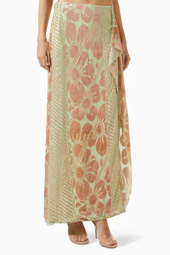 تنورة فينتورا مزينة بنقشة مزيج فيسكوز