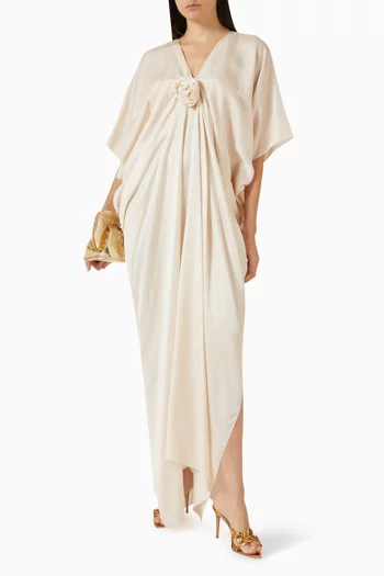 قفطان مزين بدرابيه وزهرة