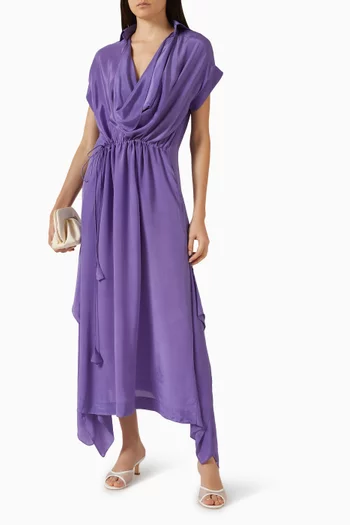 Cowl-neck Draped Dress